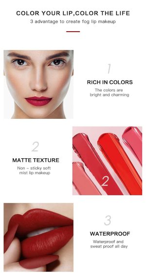 URQT 6Pcs Matte Non-Stick Cup Makeup lipstick Set for Women Girls.