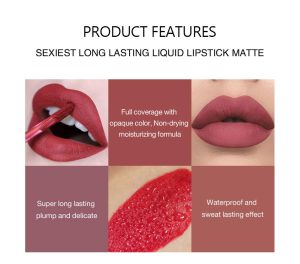 6Pcs Matte Liquid Lipstick Makeup Set.