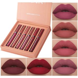 6Pcs Matte Liquid Lipstick Makeup Set.