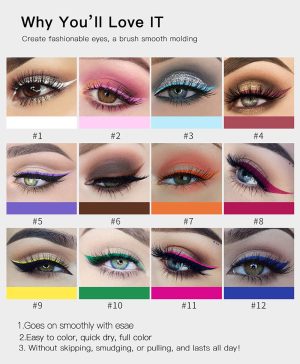 BestLand 12 Colors Matte Liquid Eyeliner Set