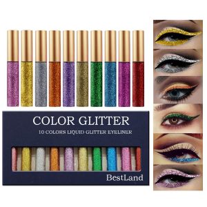 10 Colors Liquid Glitter Eyeliner Metallic