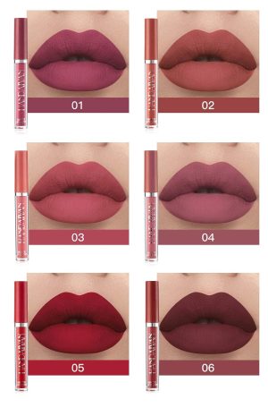 6Pcs Matte Liquid Lipstick Makeup Set.