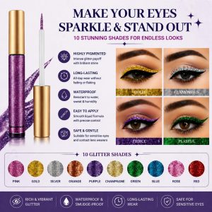 10 Colors Liquid Glitter Eyeliner Metallic